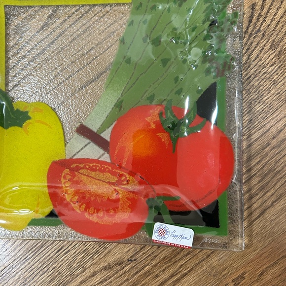 Rare Collectable Peggy Karr Vegetable Bowl 10” Square Never Used - Signed - Picture 2 of 3